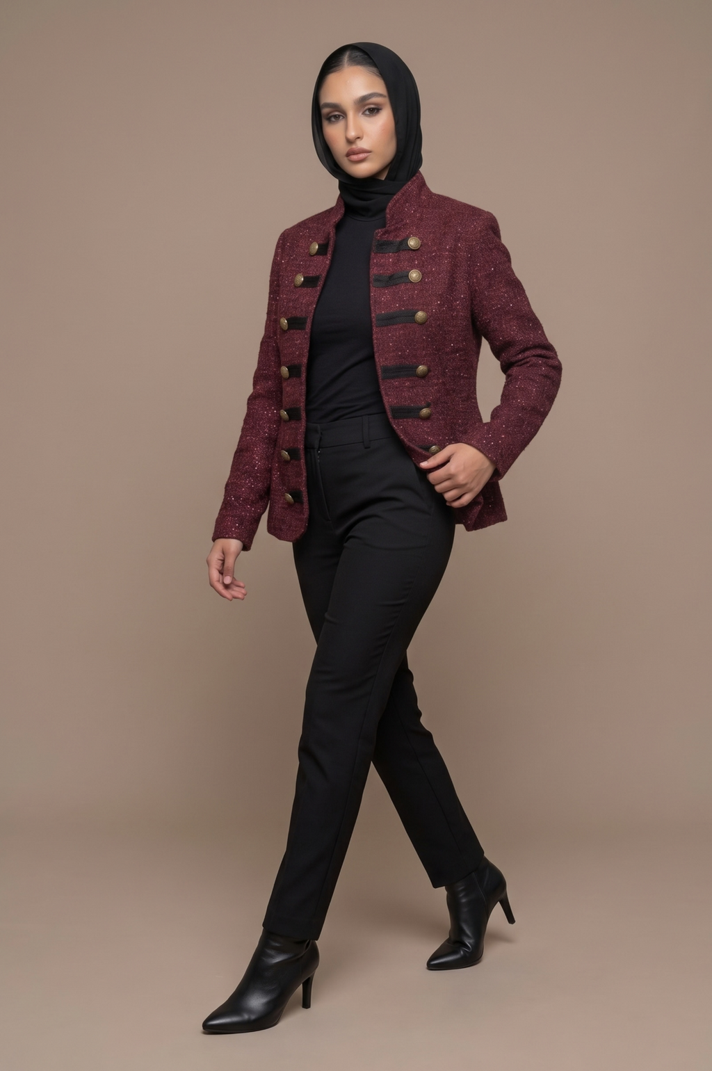 Grenat jacket studio photograph