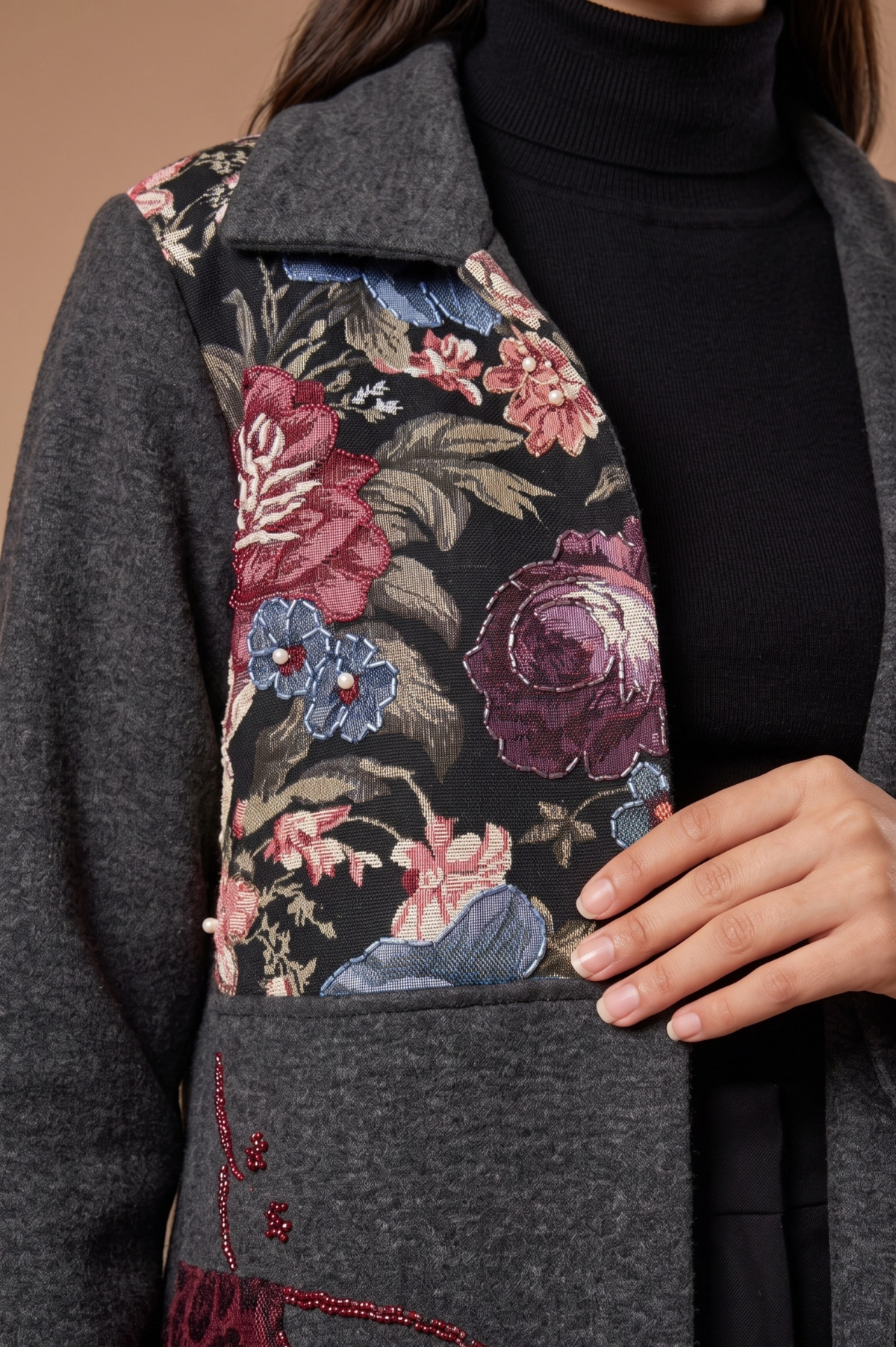 Mosaique garment embellishment and fabric detail